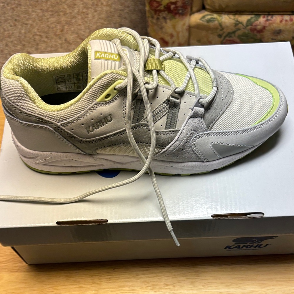 Stylish Gray and Lime Sneakers